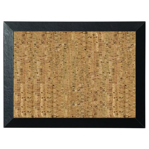 MasterVision 18" x 24" Natural Cork Bulletin Board with Black Kamashi Frame