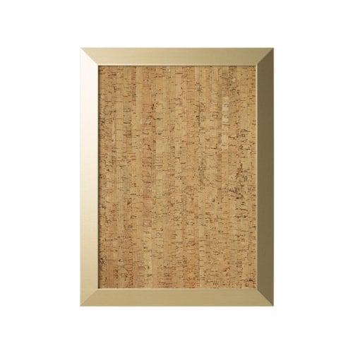 MasterVision 18" x 24" Natural Cork Bulletin Board with Gold MDF Frame