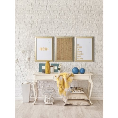 MasterVision 18" x 24" Natural Cork Bulletin Board with Gold MDF Frame