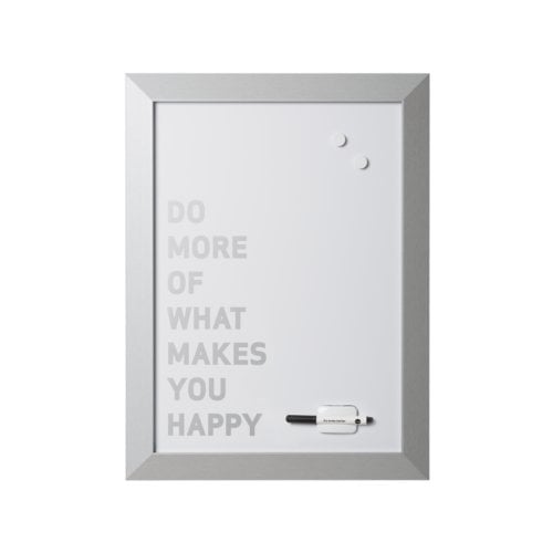 MasterVision 18" x 24" Quote "DO MORE..." Magnetic Steel Whiteboard with Silver MDF Frame