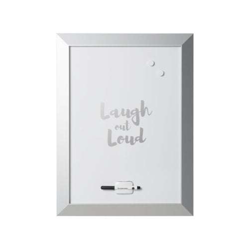 MasterVision 18" x 24" Quote "LOL" Magnetic Steel Whiteboard with Silver MDF Frame