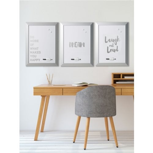 MasterVision 18" x 24" Quote "LOL" Magnetic Steel Whiteboard with Silver MDF Frame
