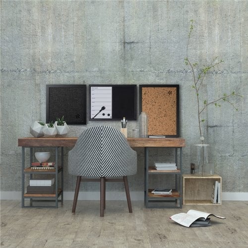 MasterVision 18" x 24" Weekly Planner Magnetic Dry Erase / Black Felt Board with Black MDF Frame