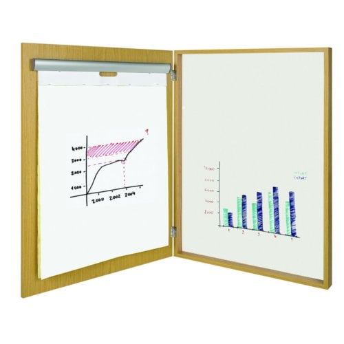 MasterVision 2-in-1 Natural Oak 39" x 31" Conference Room Cabinet (1-Door)