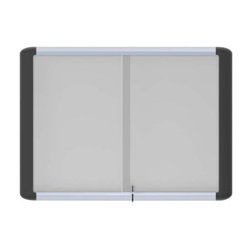 MasterVision 2-Sliding Door 72" x 48.4" Magnetic Porcelain Dry Erase Enclosed Board