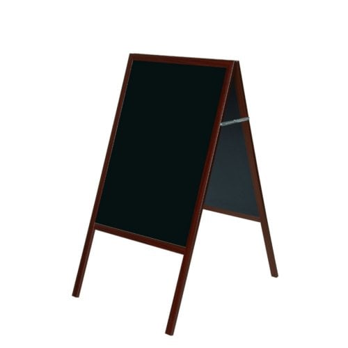 MasterVision 21" x 33" Magnetic Black Wet-Erase Sign Boards (Reversible) w/ Wood Frame