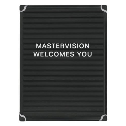 MasterVision 24" x 35" Black Letterboard with Black Aluminum Frame