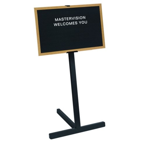 MasterVision 24" x 36" Black Letterboard Stand with Beech Wood Frame
