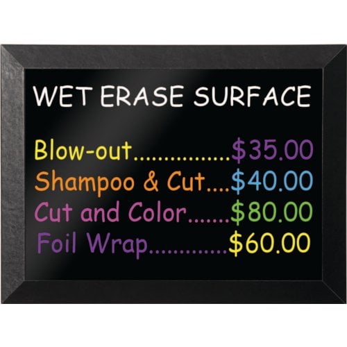 MasterVision Black Wet Erase Board with Kamashi Black Frame