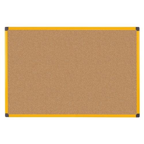 MasterVision 40" x 60" Industrial Cork Bulletin Board with  Yellow Aluminum Frame