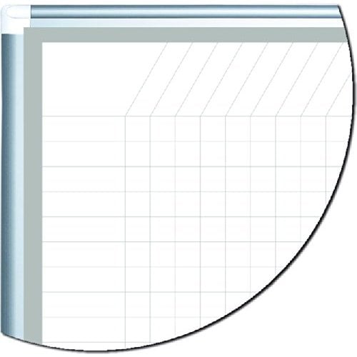 MasterVision Magnetic Gold Ultra Grid Planner Whiteboard with Aluminum Frame