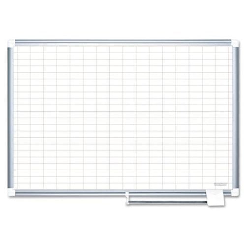 MasterVision Magnetic Platinum Plus 1x2 Grid Planner Porcelain Whiteboard with Aluminum Frame