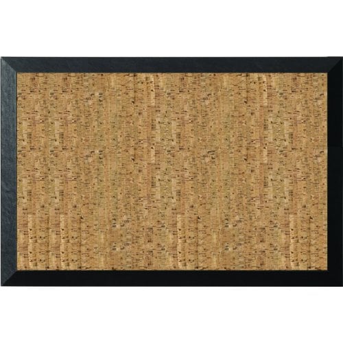 MasterVision 24" x 36" Natural Cork Bulletin Board with Black Kamashi Frame
