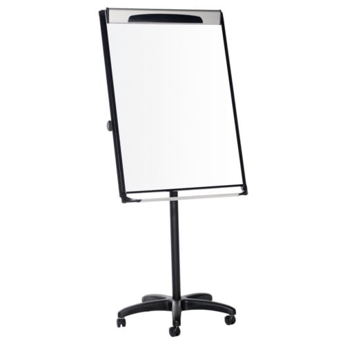 MasterVision 27.5" x 39" Magnetic Porcelain Pure White Dry-Erase Mobile Easel