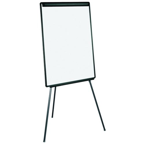 MasterVision 29" x 41" Economic Tripod Presentation Easel w/ Extension Bars (Silver Easy Clean Dry-Erase)