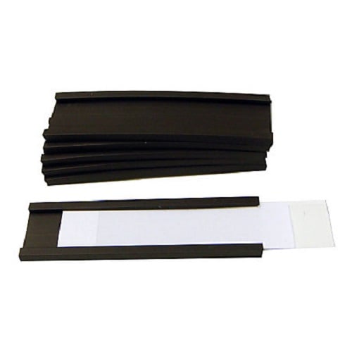 MasterVision 3/4" x 2-3/4" Black Magnetic Data Cards with Blank Inserts- 10pk
