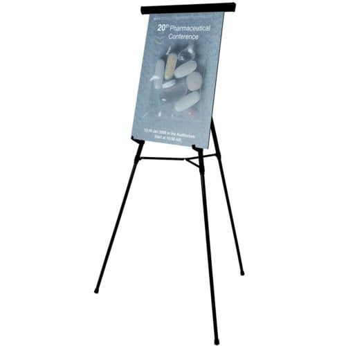 MasterVision 3-Leg Lightweight Black Telescoping Display Easel (Adjustable Height 34" -63")