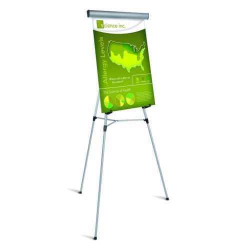 MasterVision 3-Leg Lightweight Silver Telescoping Display Easel (Adjustable Height 34" -63")