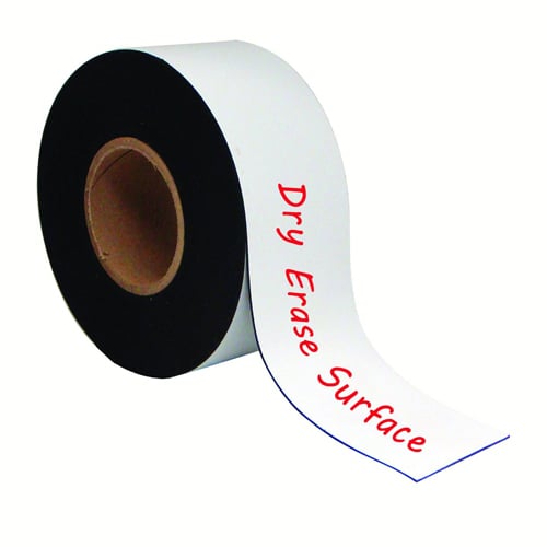 MasterVision 3"x50' White Magnetic Dry-Erase Tape Roll
