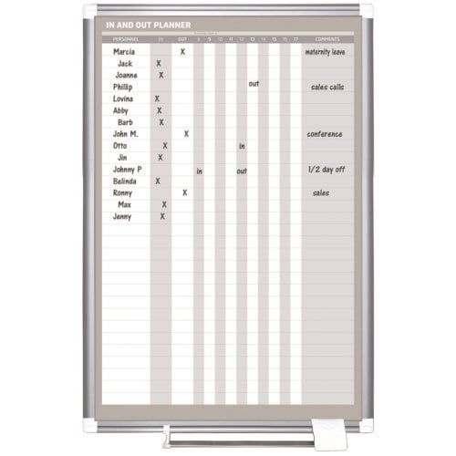 MasterVision 30-Row 24" x 36" In/Out Magnetic Gold Ultra Dry-Erase Planner Board (Vertical)