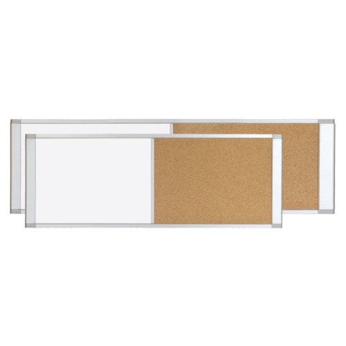 MasterVision 48" x 18" Cubicle Magnetic Gold Ultra Whiteboard/Cork Bulletin Board