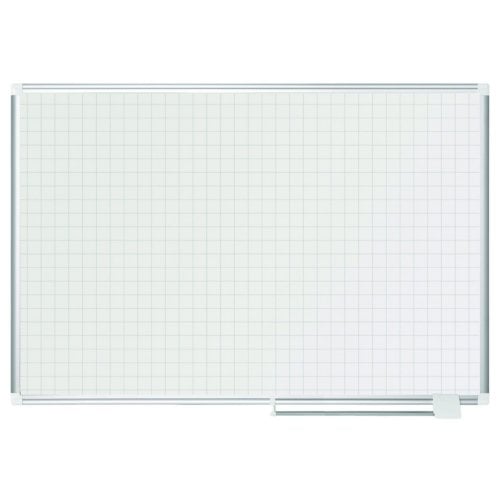 MasterVision 36" x 48" Magnetic Gold Ultra Ruled Planner Whiteboard with Aluminum Frame