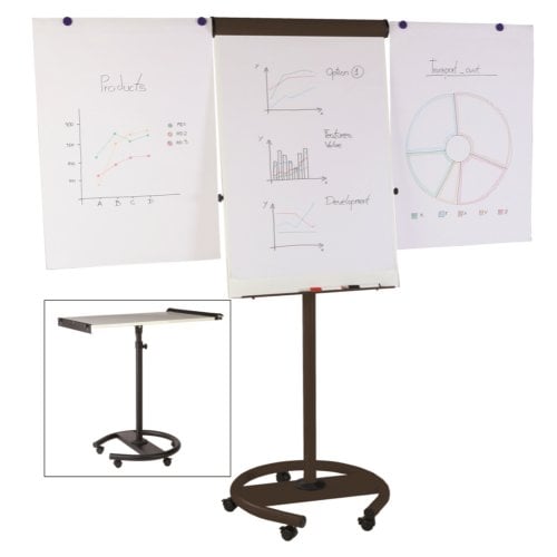 MasterVision 360 Degree Gold Ultra Magnetic Dry Erase Multi-Use Mobile Easel
