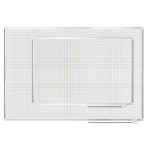 MasterVision Magnetic Gold Ultra 1x1 Grid Planner Whiteboards with Aluminum Frame