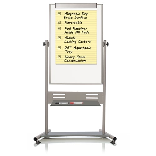 MasterVision 72" x 48" Heavy-Duty Magnetic Steel Reversible Mobile Easel