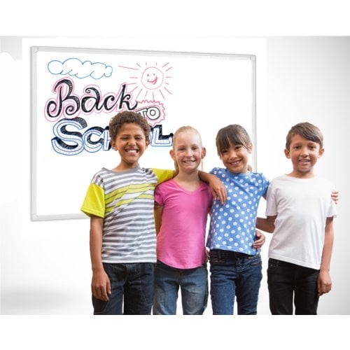 MasterVision 2' x 3' Anti-Microbial Magnetic Steel Whiteboard with White Aluminum Frame