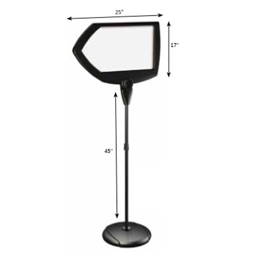 MasterVision Black 17" H x 25" W Arrow Shape Dry-Erase Floor Sign (Adjustable Height) - SIG01010101