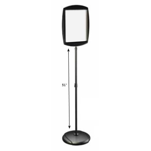 MasterVision Black Rectangular 10" H x 15" W Dry-Erase Floor Sign (Adjustable Height) - SIG07060101