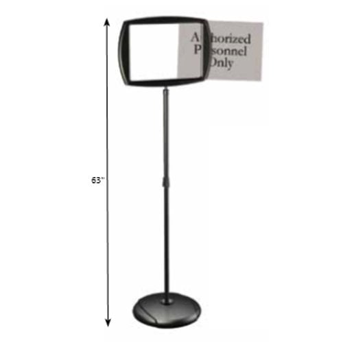 MasterVision Black 11" H x 15" W Rectangular Interchangeable Floor Sign Holder (Adjustable Height) - SIG05050505