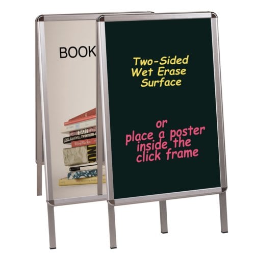 MasterVision Black Two-Sided Wet Erase Poster and Sign Board Stand