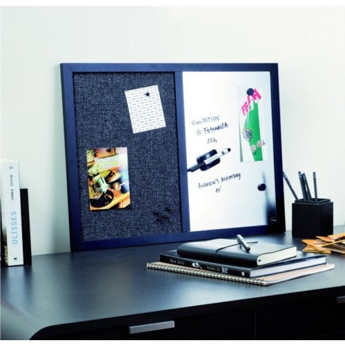 MasterVision Combo 18" x 24" Silver Dry Erase Fabric Bulletin Board
