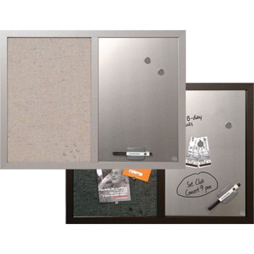 MasterVision Combo 18" x 24" Silver Dry Erase Fabric Bulletin Board
