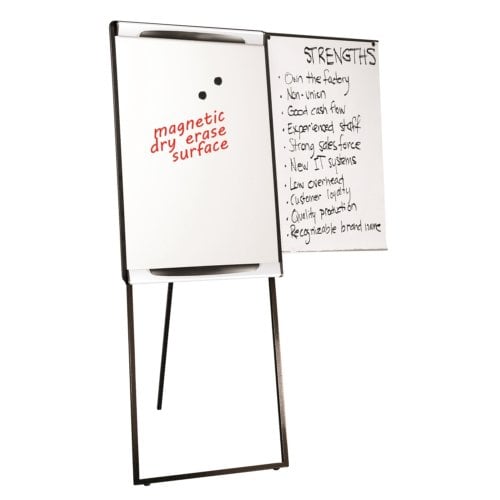 MasterVision EA23062122 Footbar Presentation Easel (Magnetic Steel Gold Ultra Dry Erase)