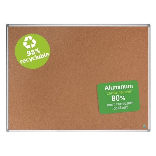MasterVision Earth Cork Bulletin Board with Aluminum Frame
