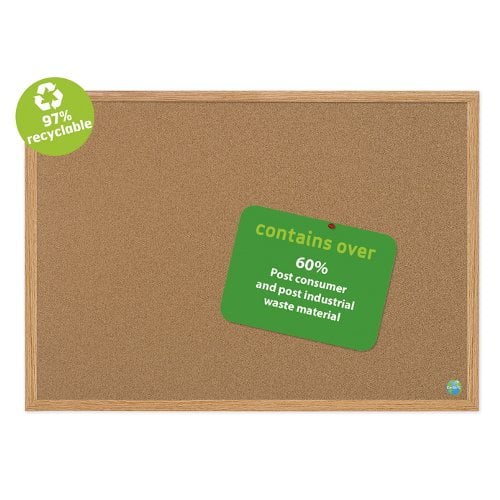 MasterVision 48" x 72" Earth Cork Bulletin Board with MDF Oak Frame