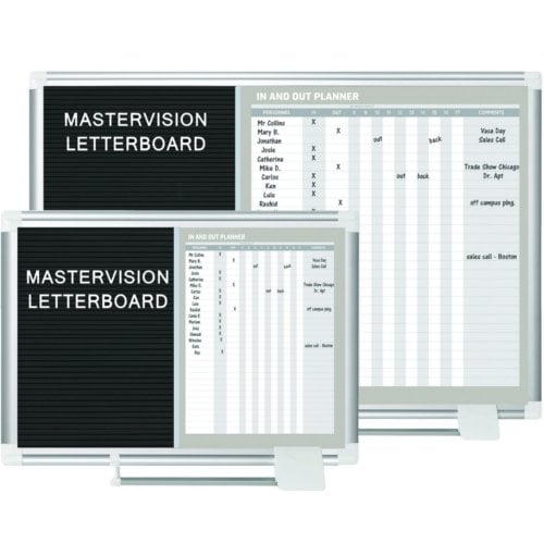 MasterVision In-Out Magnetic Dry Erase Planners/Letterboards with Aluminum Frame