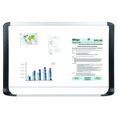 MasterVision Magnetic Gold Ultra 24" x 36" Whiteboard with  Aluminum/Black Plastic Frame