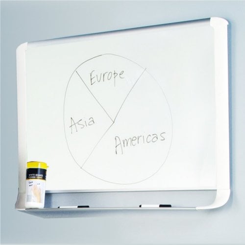 MasterVision Magnetic Gold Ultra 24" x 36" Whiteboard with  Aluminum/White Plastic Frame