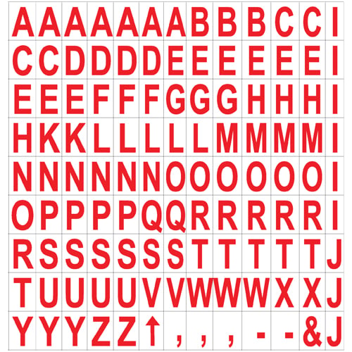 MasterVision Magnetic Letters (Red on White) - 120 pcs/set