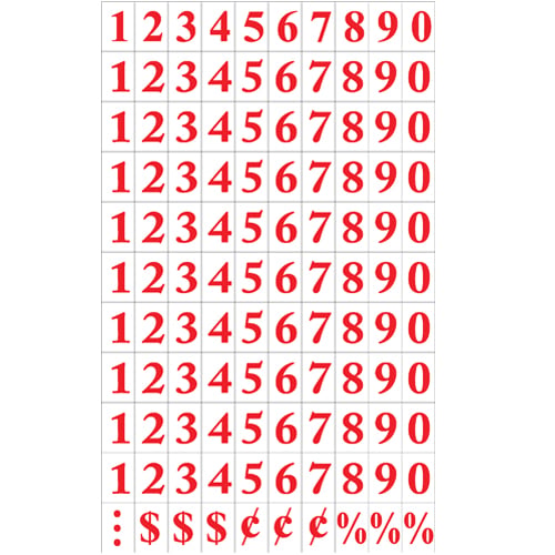 MasterVision Magnetic Numbers (Red on White) - 110 pcs/set