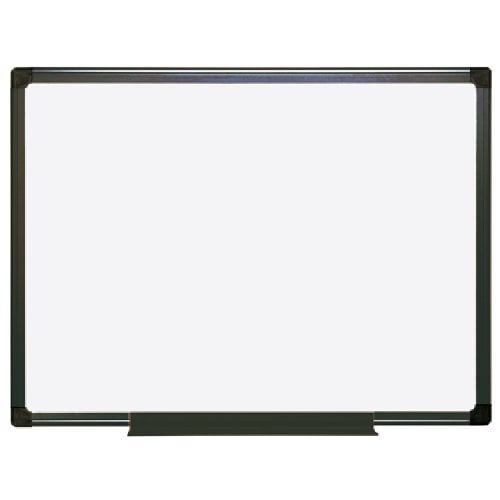 MasterVision Maya Easy Clean 36" x 48" Melamine Whiteboard with Black Plastic Frame