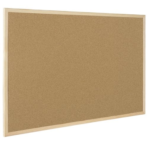 MasterVision  Maya Super Value 36" x 48" Cork Bulletin Board with Oak Frame