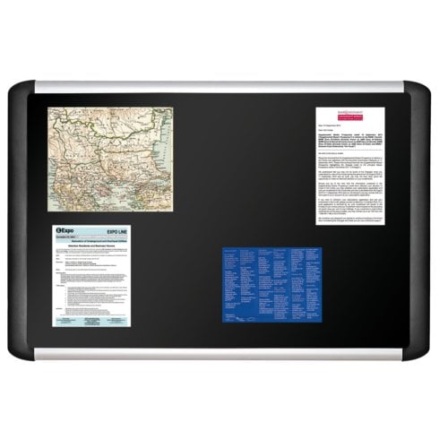 MasterVision MVI Soft-Touch 24" x 36" Black Fabric Bulletin Board
