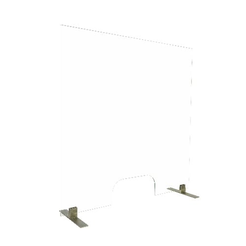 Mastervision Protector Series 35" x 35" Frameless Transparent Glass Countertop Board/Barrier