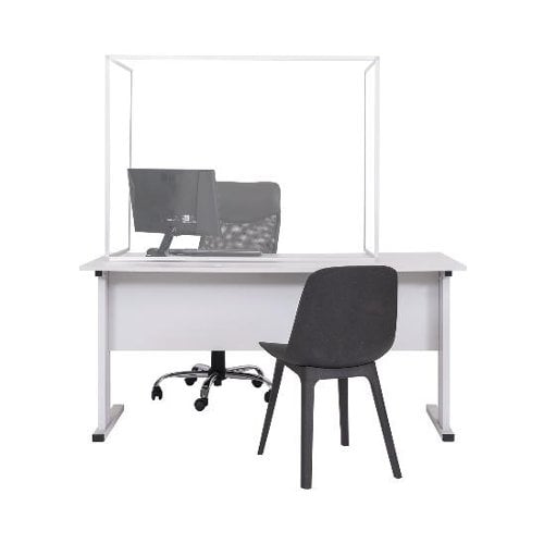 Mastervision Protector Series Transparent Glass Trio Desktop Dividers with Aluminum Frame