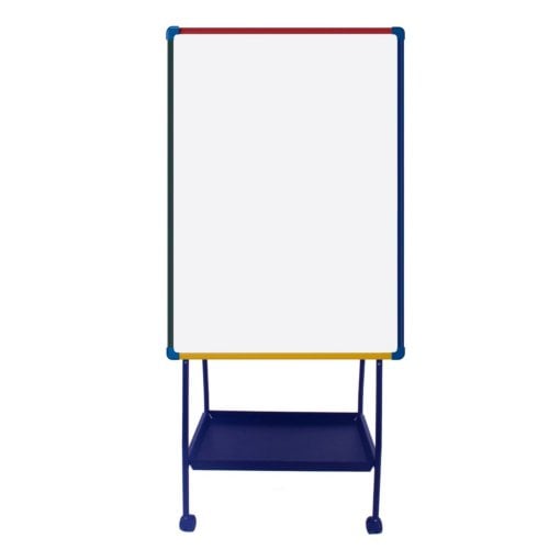 MasterVision Schoolmate Creation Station Mobile Easel (41.7" x 29.5" Two-Sided Dry-Erase Melamine)
